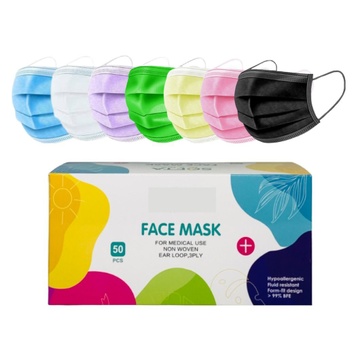SOFTACARE 3PLY SURGICAL MASK - MULTICOLORS -50PCS BOX