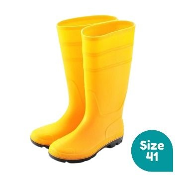 THREE STAR SAFETY GUM BOOTS PAIR - YELLOW - SIZE 41/8