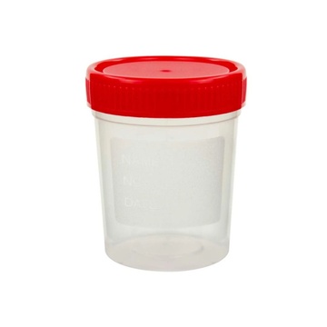 URINE CONTAINER  WITH RED CAP - 60ML - STERILE 