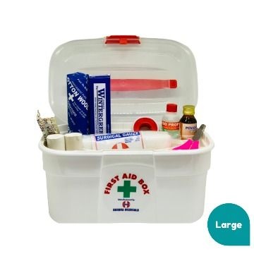PORTABLE FIRST AID BOX  - LARGE  - WITH KIT