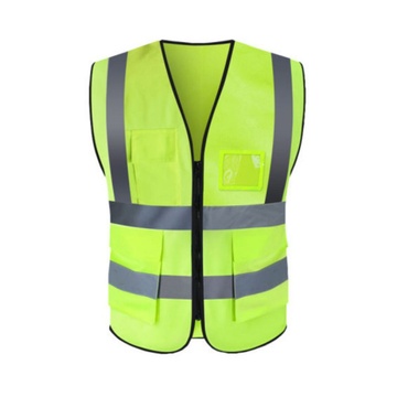 SAFETY JACKET WITH DOUBLE POCKET - LUMINOUS GREEN