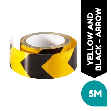 ARROW SAFETY REFLECTIVE TAPE - BLACK AND YELLOW - 5M