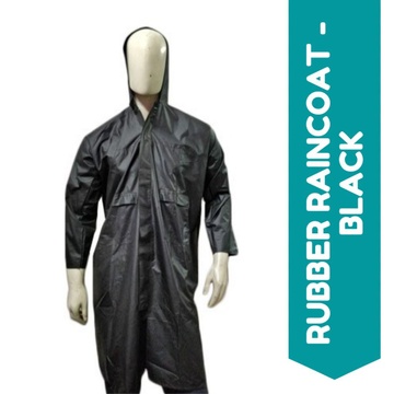 RAIN COAT (HEAVY GAUGE PVC)  - BLACK