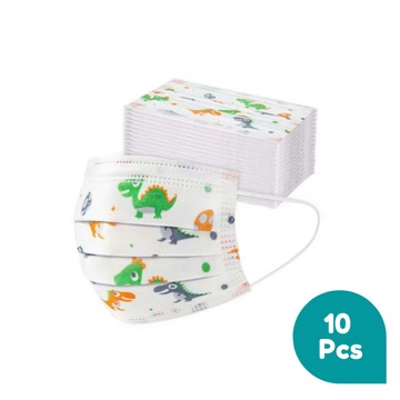 MOBEE SURGICAL 3PLY MASK KIDS - PRINTED - WHITE ANIMALS - 10PCS PACK