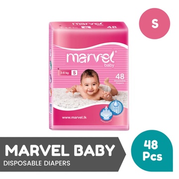 MARVEL BABY DISPOSABLE DIAPERS - 48PCS PACK - SMALL