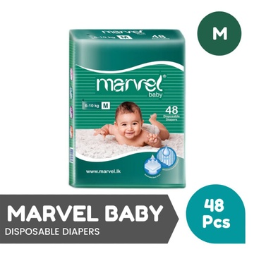 MARVEL BABY DISPOSABLE DIAPERS - 48PCS PACK - MEDIUM