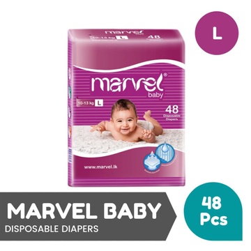 MARVEL BABY DISPOSABLE DIAPERS - 48PCS PACK - LARGE