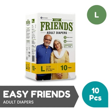 FRIENDS EASY ADULT DIAPERS - 10PCS PACK - LARGE