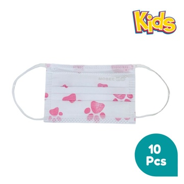 MOBEE SURGICAL 3PLY MASK KIDS - PRINTED - PINK PUPPY PAW - 10PCS PACK