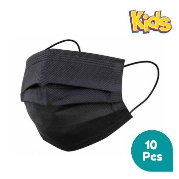 MOBEE 3PLY SURGICAL MASK KIDS - BLACK - 10PCS PACK