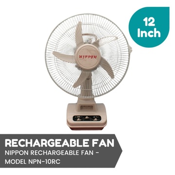 NIPPON 12INCH RECHARGEABLE FAN - MODEL NPN-10RC