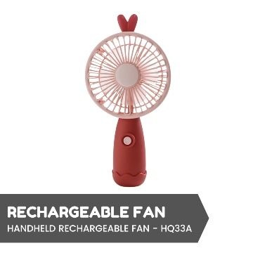 HANDHELD RECHARGEABLE FAN - HQ33A - PINK