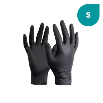 NITRILE DISPOSABLE GLOVES - BLACK- SMALL