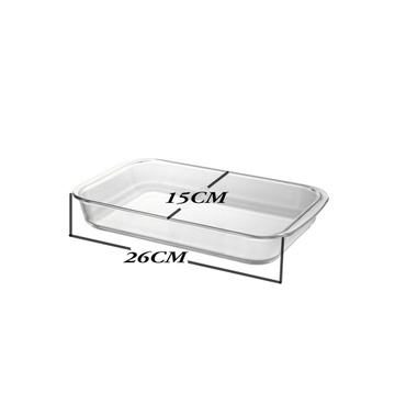 TEMPERED GLASS TRAY 1L 26 X 15 CM