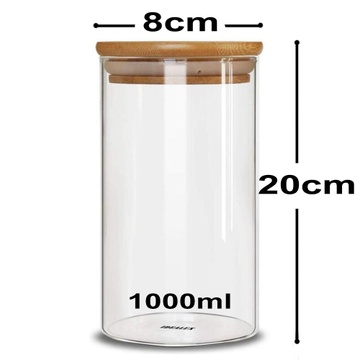 BAMBOO LID CANISTER 8CM X 1000ML